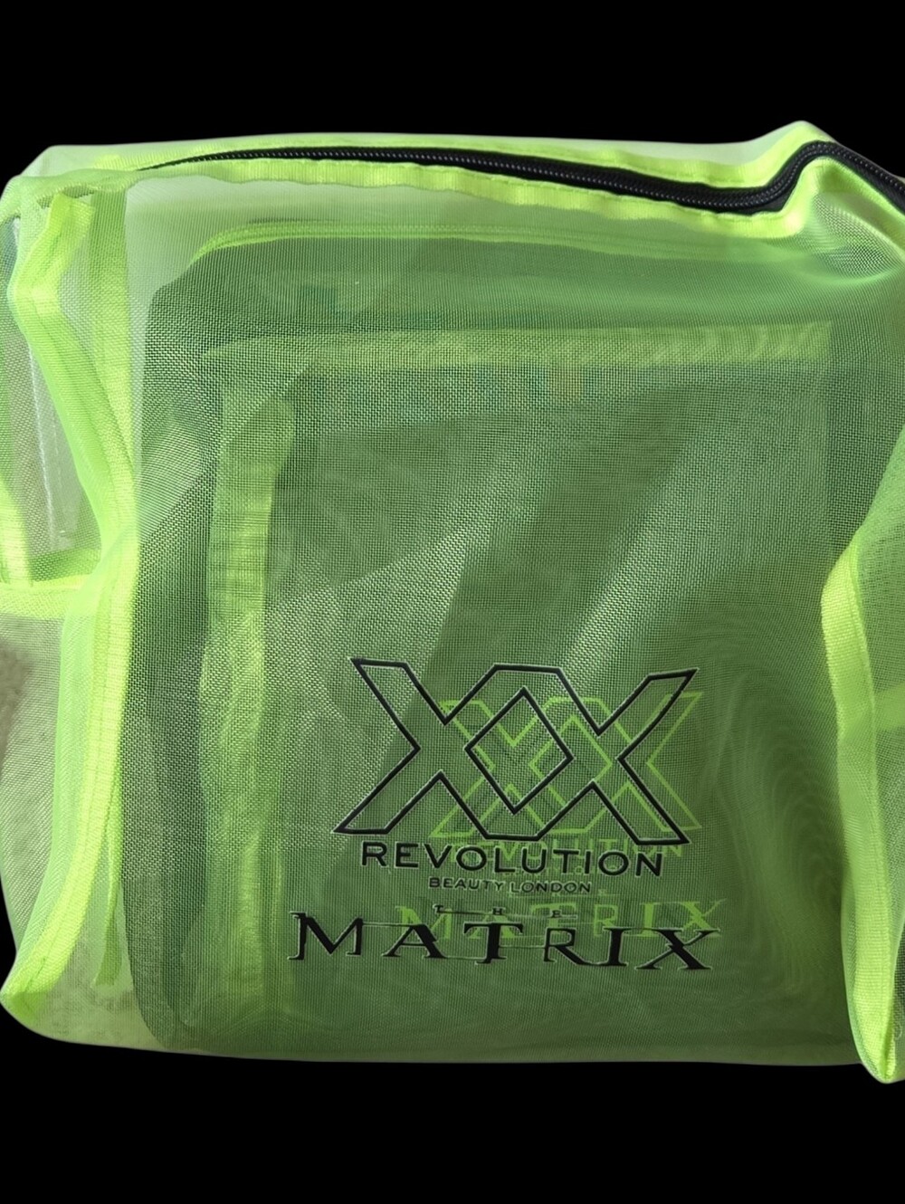Revolution Beauty London The Matrix 3-Piece Cosmetic Bag Set Neon Green NEW
